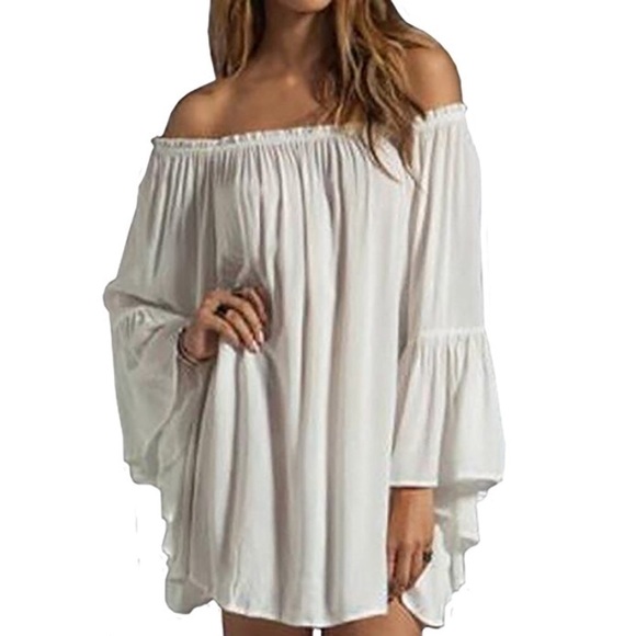 Boutique Dresses & Skirts - Summer Boho Chic Off Shoulders Mini Dress